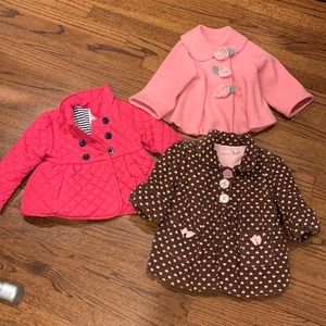 Bundle of 3 toddler girls jackets fleece pink